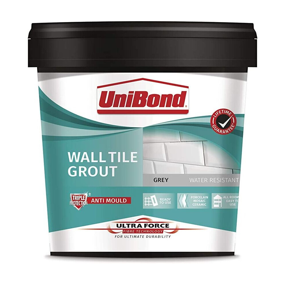 Unibond Ultra Force Wall Tile Grout, Waterproof Grout For Tiling, Grout For All Rooms And Mould Resistant, Porcelain, Mosaic And Ceramic Suitable Grou 5010383320362