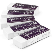 Ashton and Wright - Classic Eraser - Latex Free Plastic Rubber - Pack of 5 White