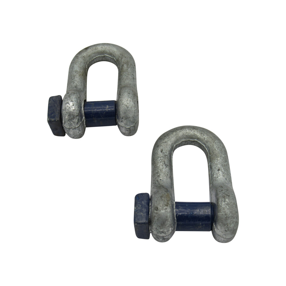 2 Ton Galvanised Dee Shackle With Square Head X2 (2000Kgs Marine) 600988495050