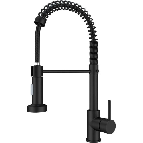 Black Kitchen Taps Kitchen Sink Mixer tap with Solid Brass Commercial Single Handle