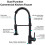 Black Kitchen Taps Kitchen Sink Mixer tap with Solid Brass Commercial Single Handle 5
