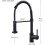 Black Kitchen Taps Kitchen Sink Mixer tap with Solid Brass Commercial Single Handle 6