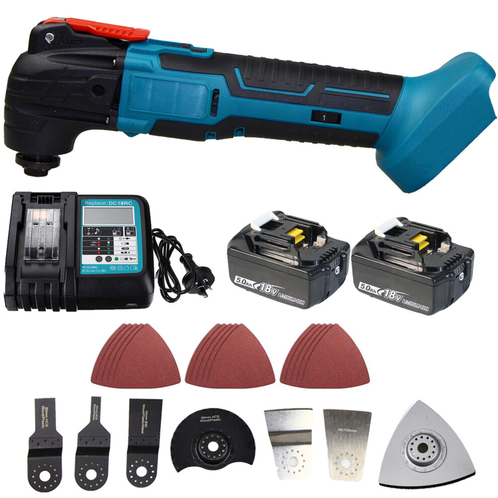 Oscillating MultiTool+Blade+2Battery+Charger-Makita Battery Compatible