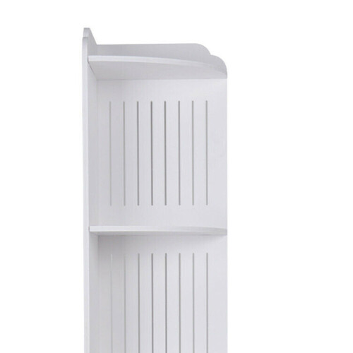 Living And Home Modern Bathroom Corner Cabinet Floor Standing Storage Tall Cupboard White 2