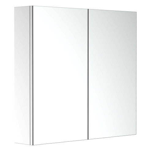 HOMCOM Bathroom Cabinet W/ Double Door Wall Mounted Mirror