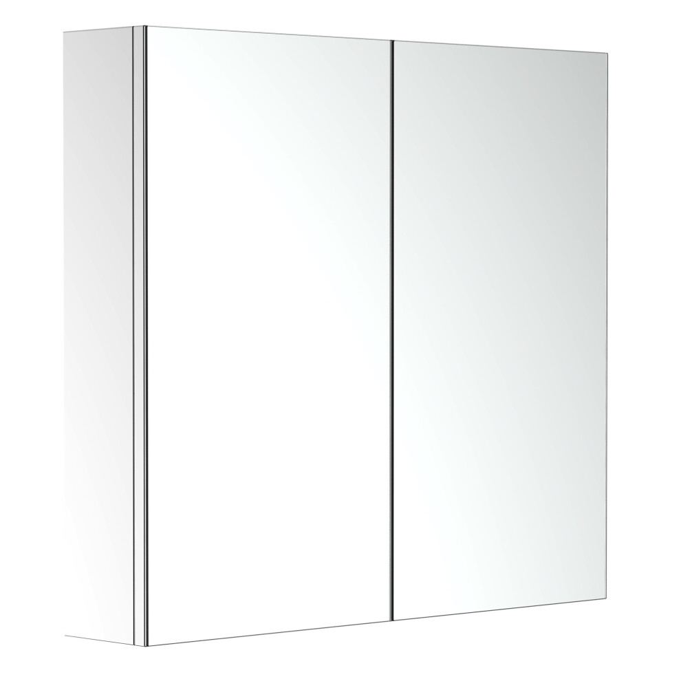 HOMCOM Bathroom Cabinet W/ Double Door Wall Mounted Mirror
