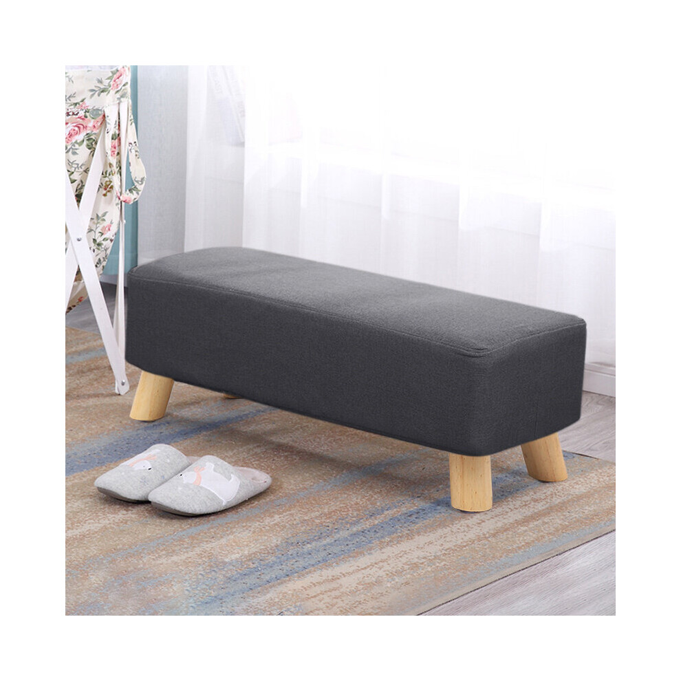 (Dark Grey) Fabric Cushioned Hallway Rest Stool Footstool Ottoman Padded Pouffe Chair Seat