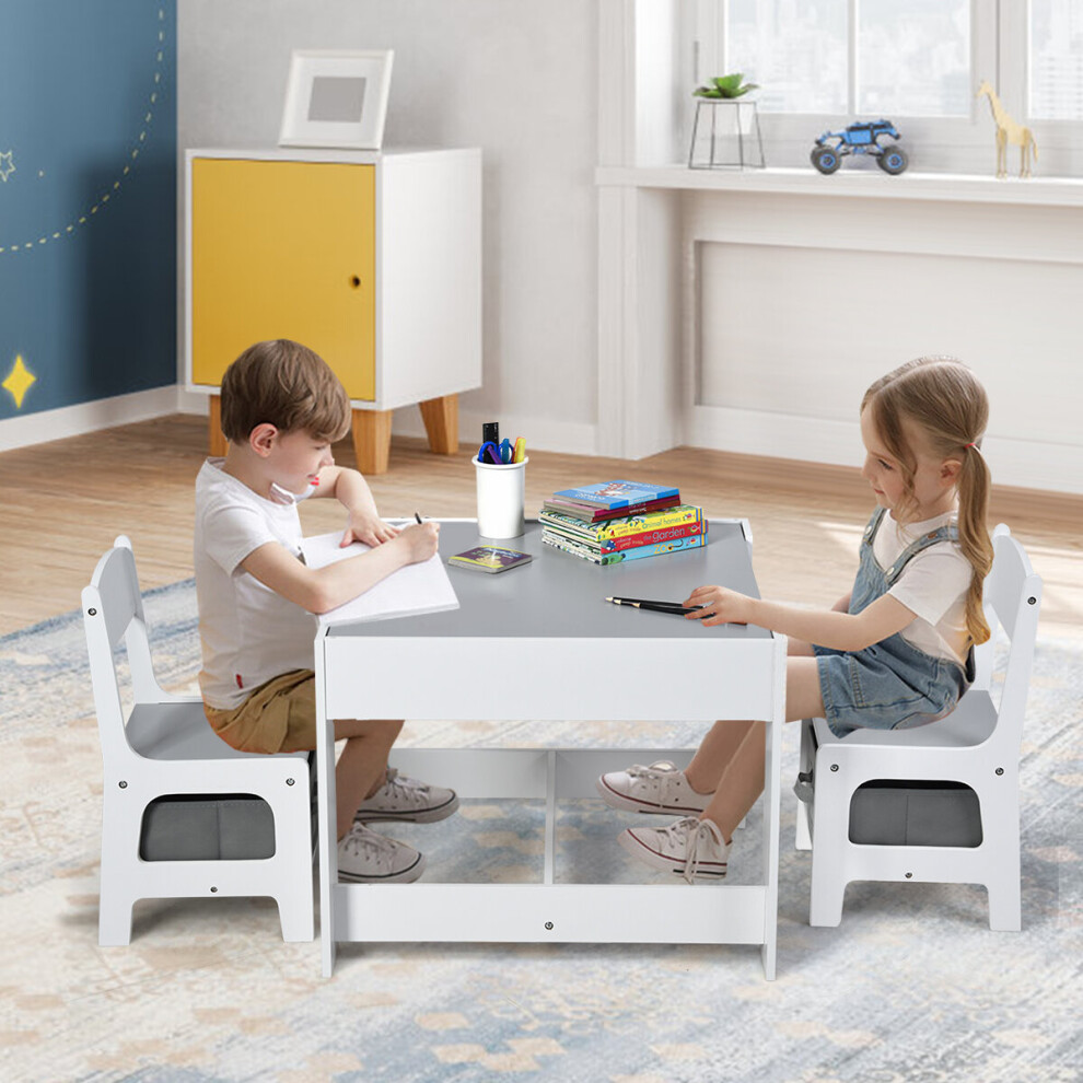 3PCS Kids Table & Chair Set  Toddler Play Furniture Removable Tabletop