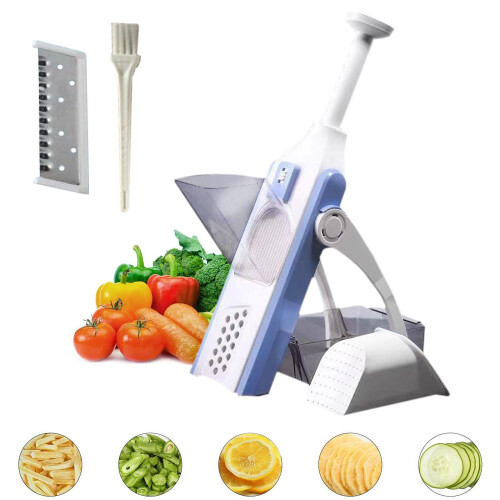 (Blue) Multifunctional Kitchen Chopping Artifact -Vegetable Slicer Food Chopper Manual