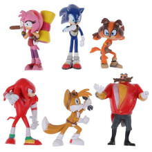 (#3-Sonic) 6pcs Cute Sonic the Hedgehog Game Action Figures Kids Boy Girl Toy Set Gift