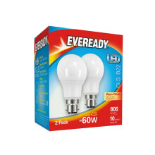 Eveready LED GLS 806 Lumen B22 Warm White x 2 S15301