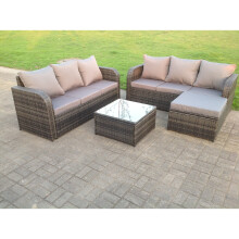 7 seater rattan sofa outdoor furniture with round armrest