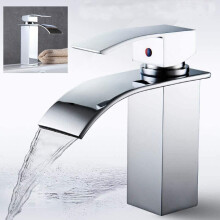 Tall Waterfall Bathroom Taps Basin Mixer Tap Counter Top Brass