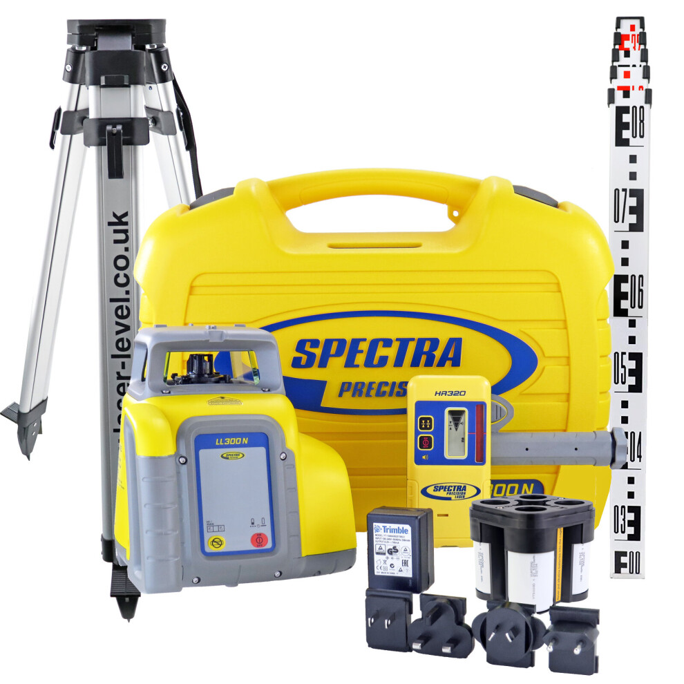 Spectra LL300N Laser Level Kit with Tripod & Staff. 6-Year Warranty