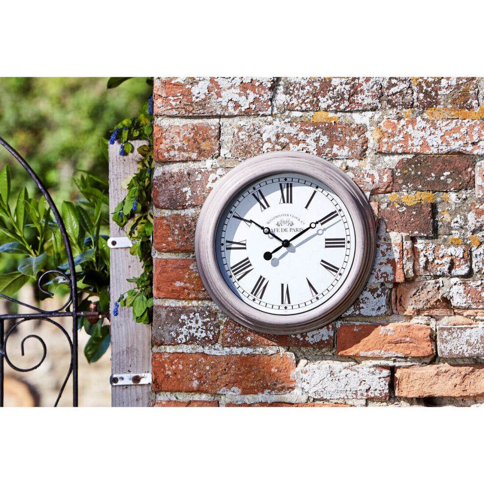 Biarritz Paris Wall Clock 30cm Garden Outdoor Indoor Grey 5160032