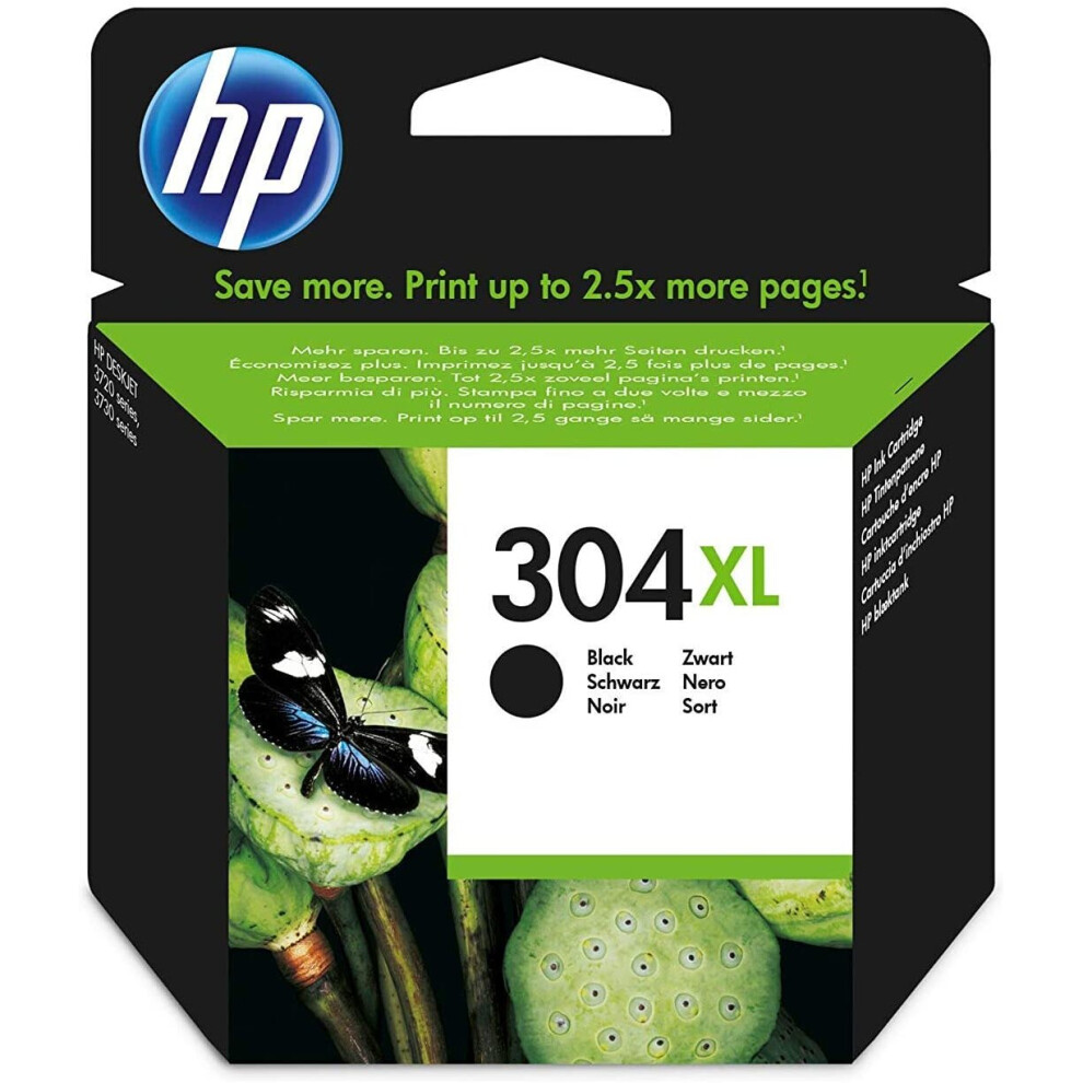 HP N9K08AE 304XL High Yield Original Ink Cartridge, Black, Single Pack