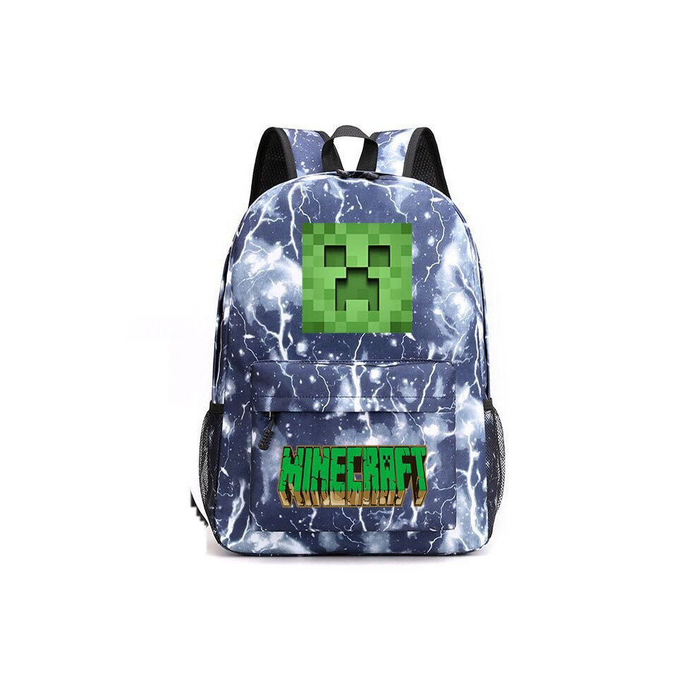 (Lightning Blue) Minecraft Backpack For Teenagers Kids Boys Children Student School Bags Unisex