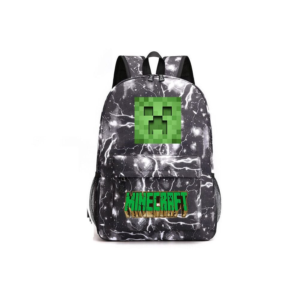(Lightning Black) Minecraft Backpack For Teenagers Kids Boys Children Student School Bags Unisex