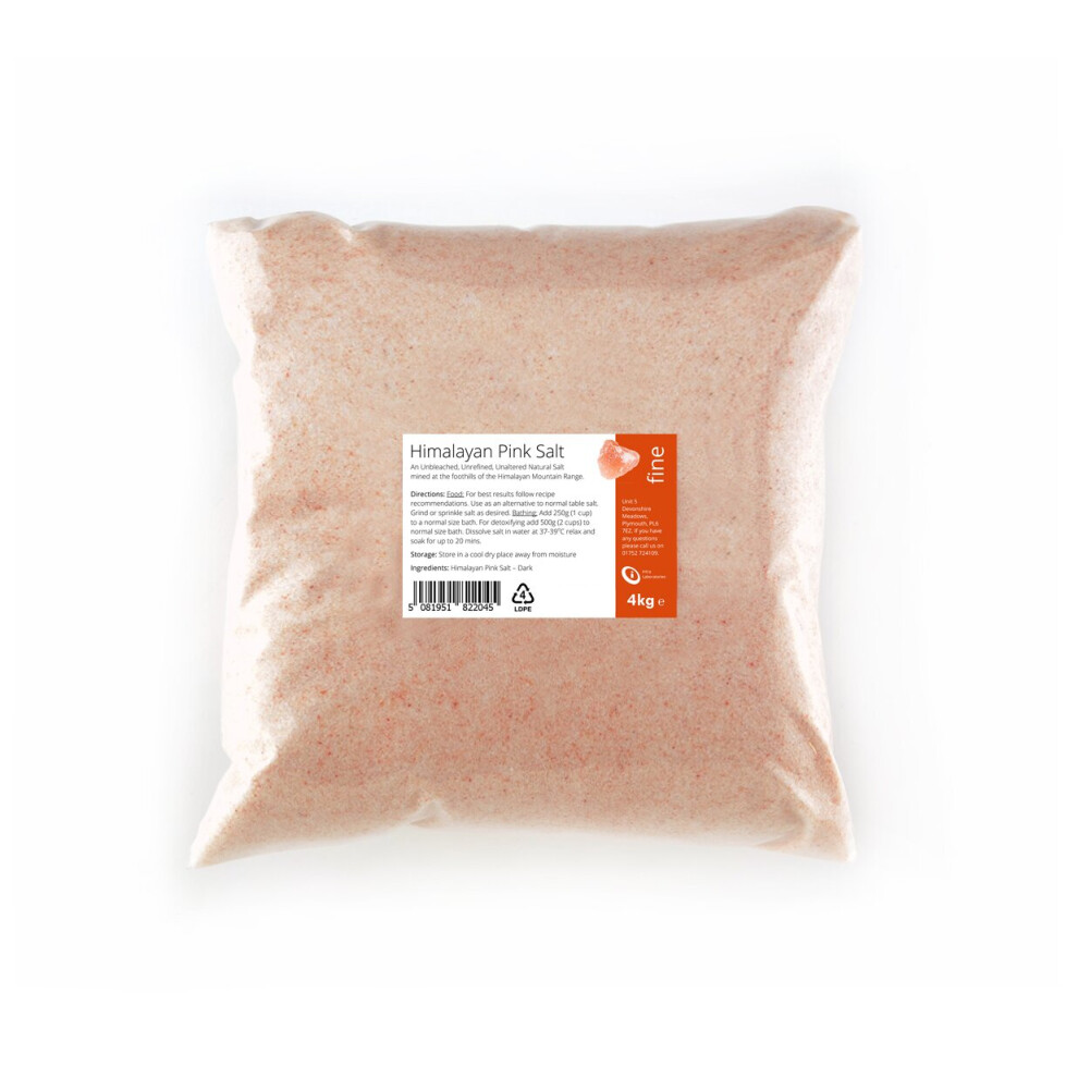 Himalayan Pink Salt - Pure & Naturally Organic Food Grade Fine 4Kg