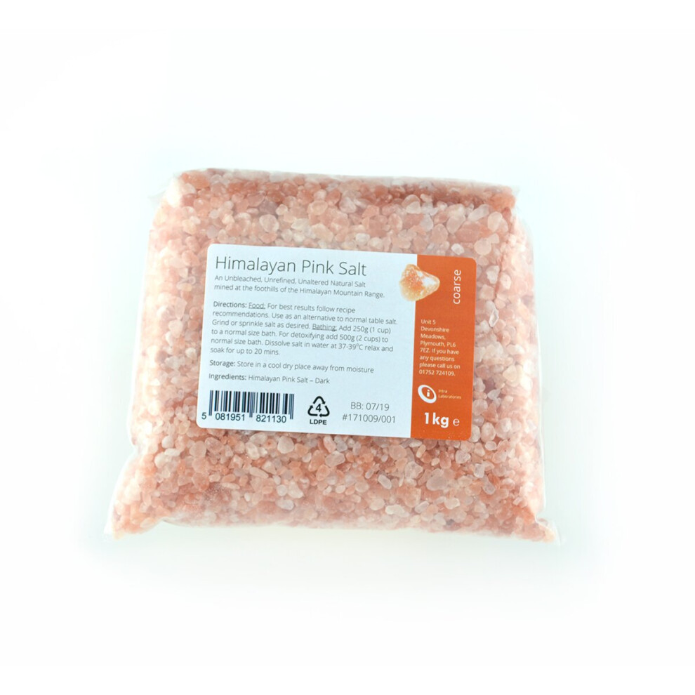 Intralabs Himalayan Pink Salt - Pure & Naturally Organic Food Grade Course 1Kg