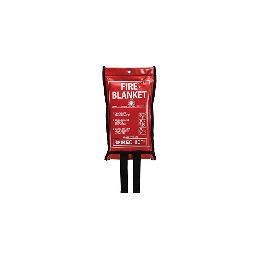 Firechief Kitemarked Budget Fire Blanket | Small Fire Blanket (1M X 1M) | Suited For Use Around The Home (Kitchen, Office, Garage) 5055377958244