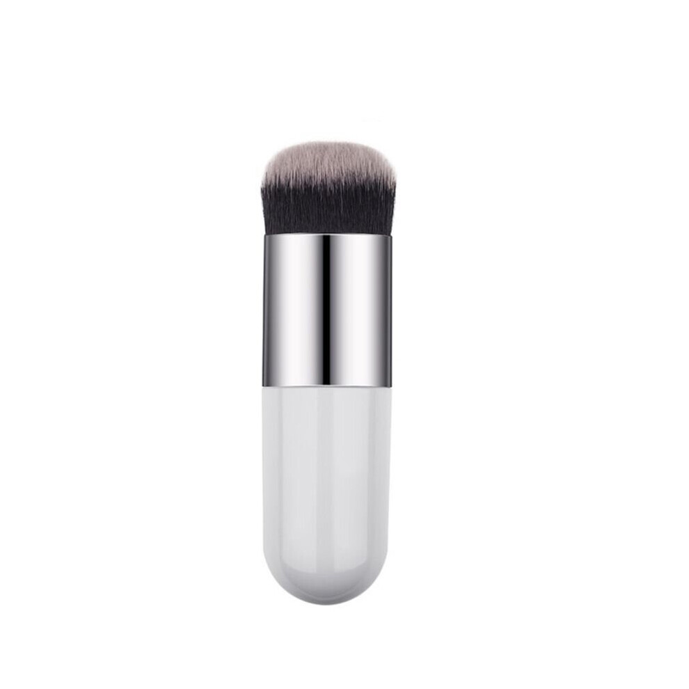 White/Silver/Cream ( ) Makeup Brushes Powder Blusher Highlight Chubby Pier Foundation Brush Flat