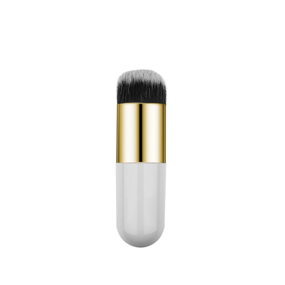 (White Gold) Chubby Pier Foundation Brush Flat Cream Makeup Brushes Powder Blusher Highlight