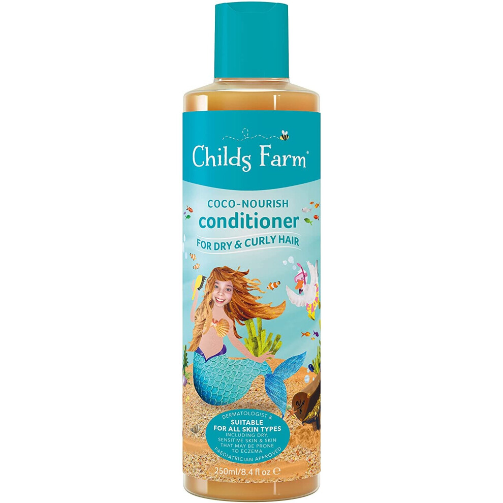 Childs Farm - Coco-Nourish Conditioner For Dry, Curly & Coily Hair, Detangles, Sensitive Scalp & Skin, 250Ml