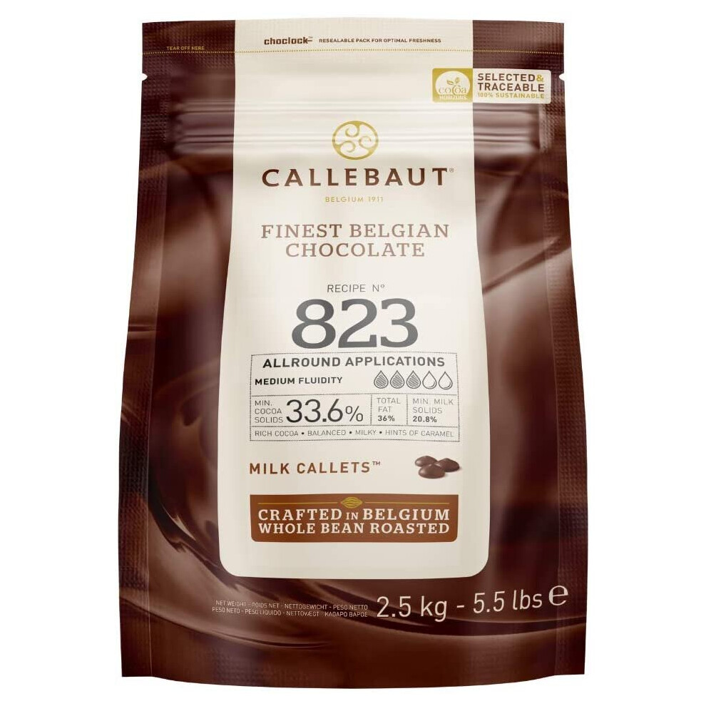 Callebaut Chocolate Milk 33.6 Percent Easi-Melt Buttons Callets 2.5 Kg