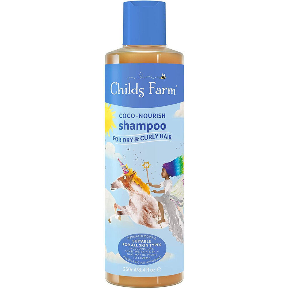 Childs Farm - Coco-Nourish Shampoo for Dry, Curly & Coily Hair, Gently Cleanses, Sensitive Scalp & Skin, 250ml