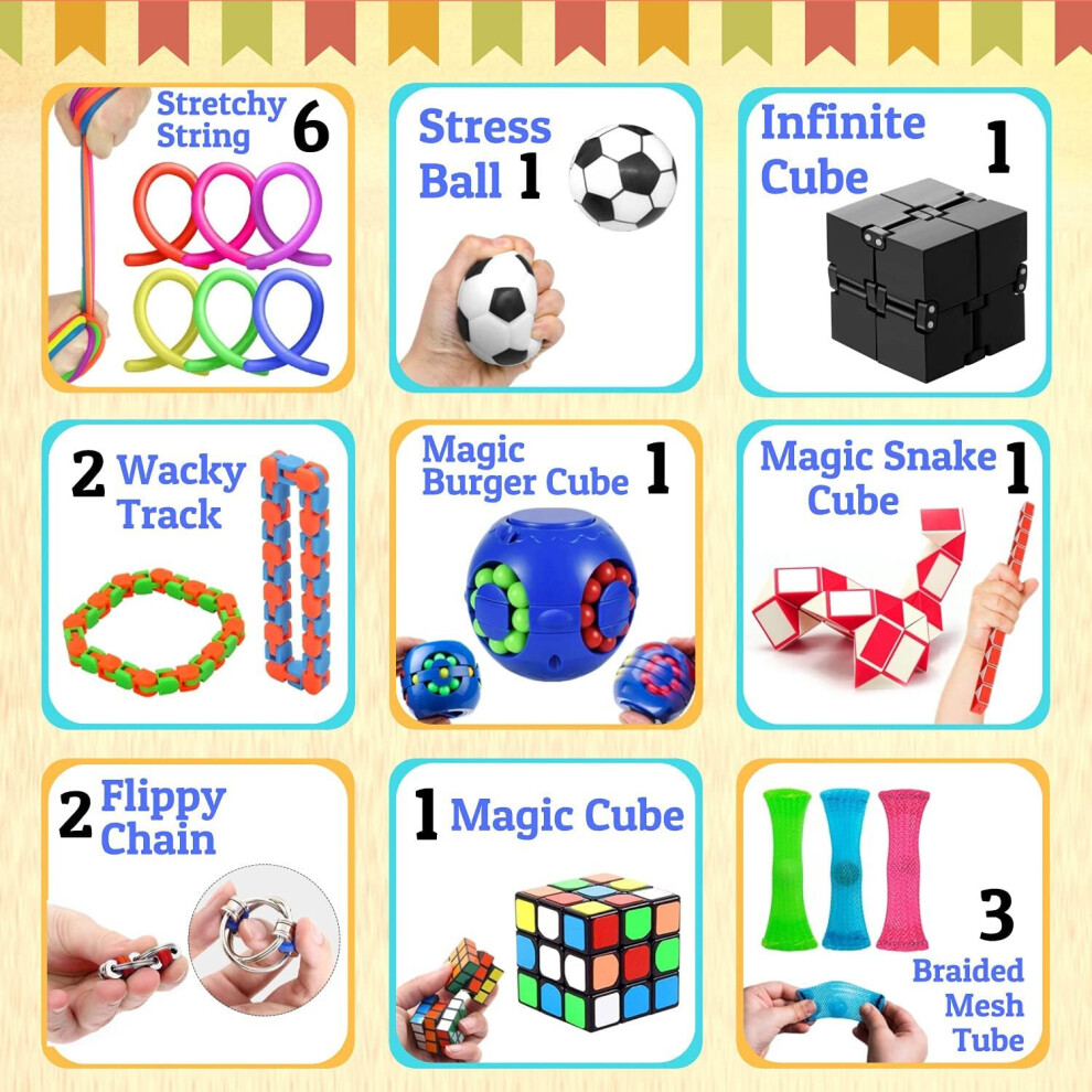 Ensemble de jouets Fidget avec fossettes Popit, kit sensoriel doux