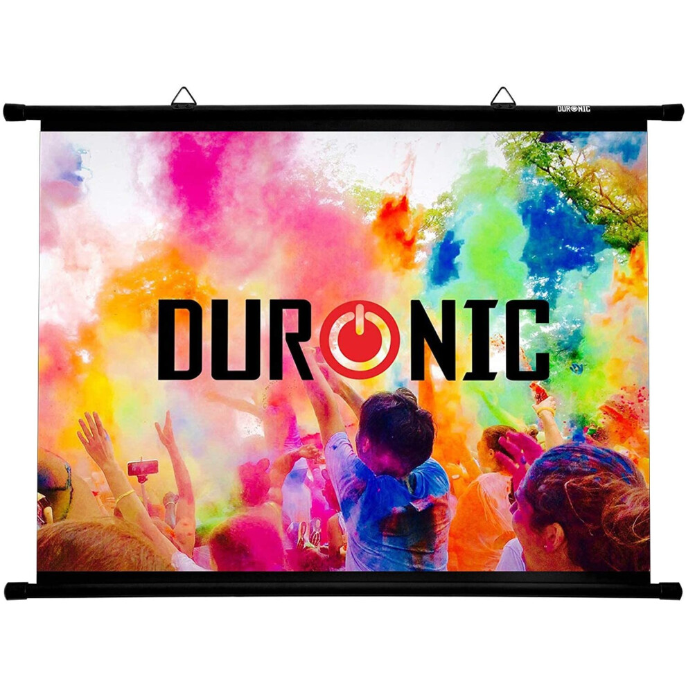Duronic BPS50/43 Simple Bar Wall Mountable HD Projection Screen for | School | Theatre | Cinema | Home Projector Screen – 50” -4:3 Matte White Scr