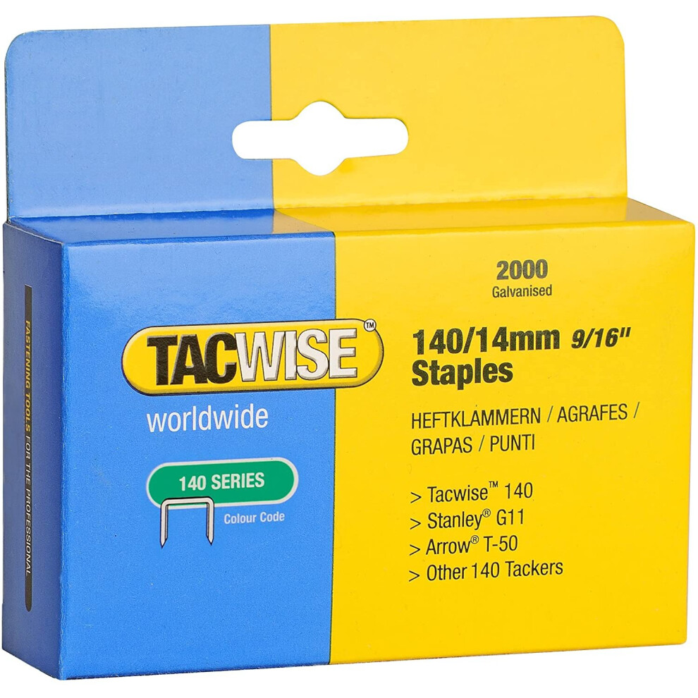 Tacwise 140/ 14mm Staples for Staple Gun (2000)