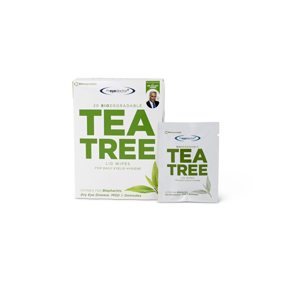 x40 Eye Doctor Biodegradable Tea Tree Lid Wipes - LARGE Wipes