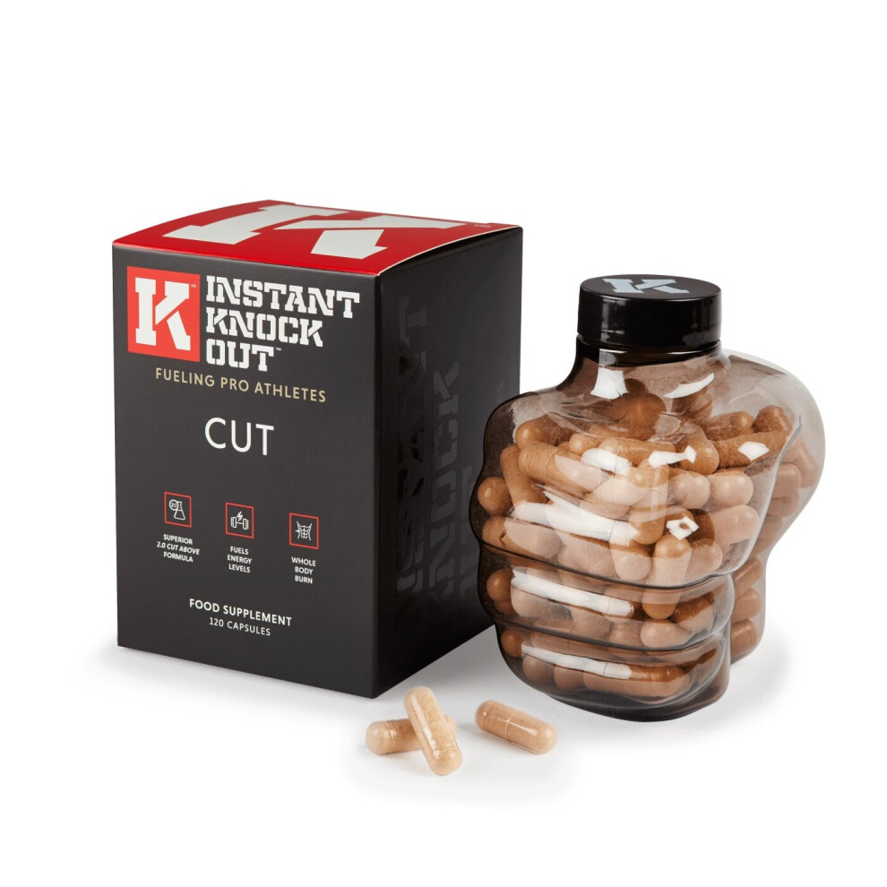 Instant Knockout Cut - 120 Fat Burner Diet Pills - 100% Natural Ingredients with Glucomannan, Green Tea Extract, Cayenne Pepper Seeds UK Made