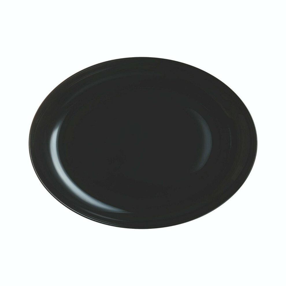 (Black, Oval Dish) Luminarc Round 18pc Glass Dinner Set Dinnerware