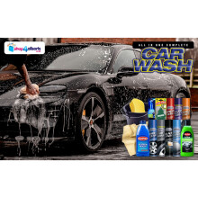 Complete Car Wash Valeting Kit Interior & Exterior Wax Polish Sponge