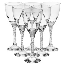 6pc Twist Stem White Wine Glasses Set Cups Dinner Party Goblets