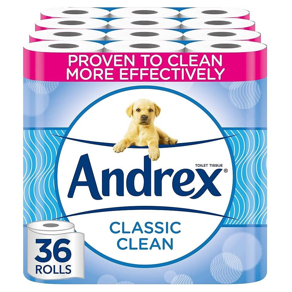Andrex Toilet Tissues Classic Clean White - 36 Toilet Rolls 