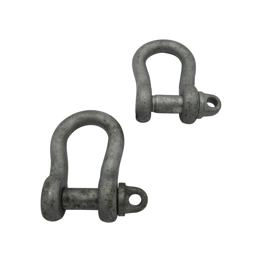X2 1.25 Ton Galvanised Large Bow Shackles With Screw Pin - 1250Kg 600988500594