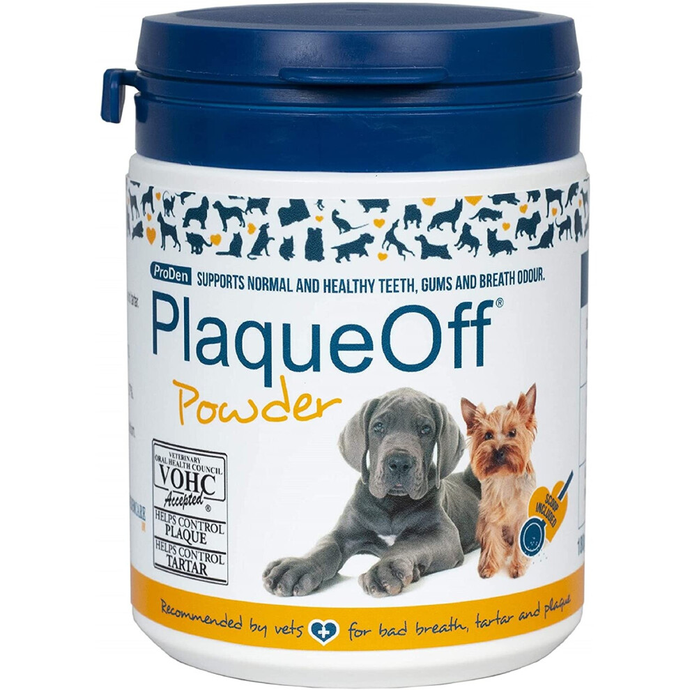 ProDen PlaqueOff Powder 180 g for Dogs and Cats, Bad Breath, Plaque, Tartar