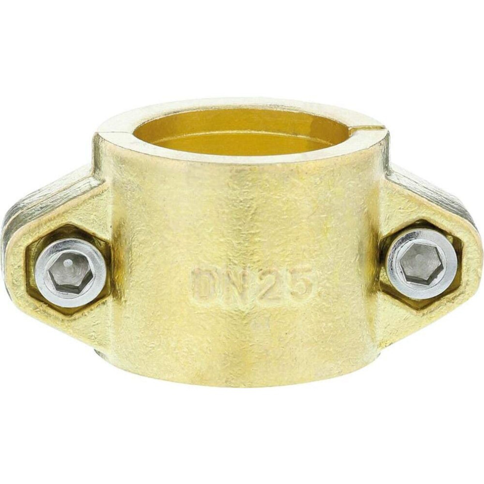 GARDENA Clampingshells: Hose Clamp Made Of Brass For The Attachment Of Suction or Highpressure Hoses, Suitable For 25 mm (1 ") - Tubing (7211-20)