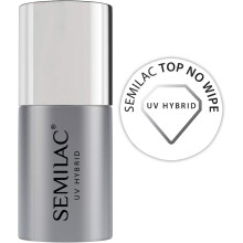 Semilac Top No Wipe Nail Polish | 7 ml | Innovative UV LED Top Coat Soak Off Gel Nail for Color Protection | Gloss Finish and Transparent | Easy to Ap