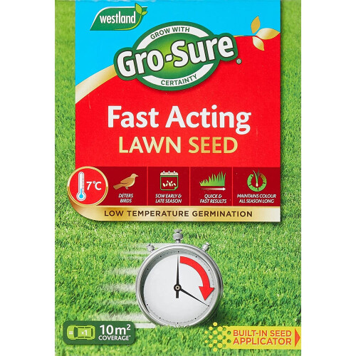 Gro-Sure Fast Acting Lawn Seed, 10 m2, 300 g