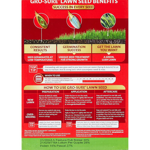 Westland Gro-Sure Fast Acting Lawn Seed, 10 m2, 300 g 1