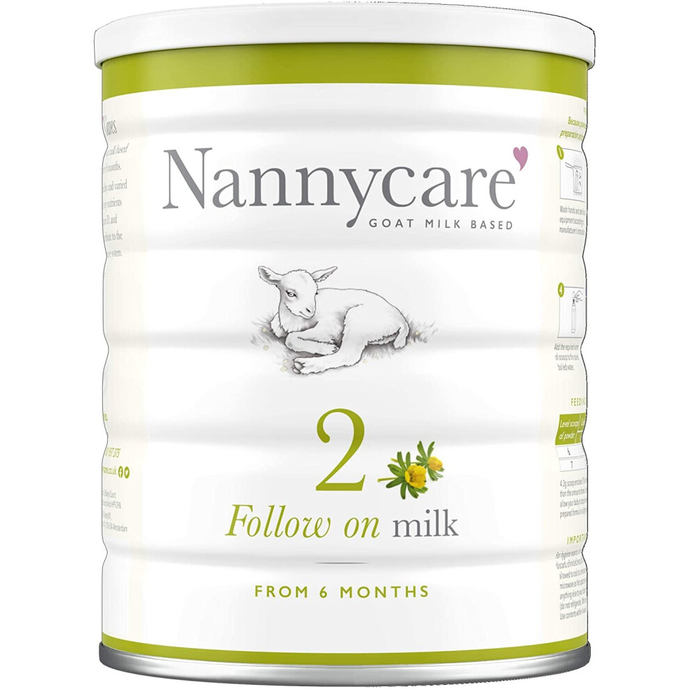 NANNYCARE Goats Milk Follow On Milk â Stage 2 (6-12 months) Follow On Milk made from full cream goat milk. Nutritionally tailored Nanny care goat mi