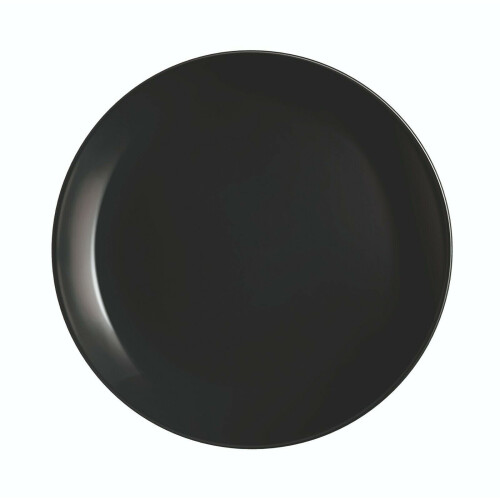 (Black, 6 Dessert Plates) Luminarc Round 18pc Glass Dinner Set Dinnerware