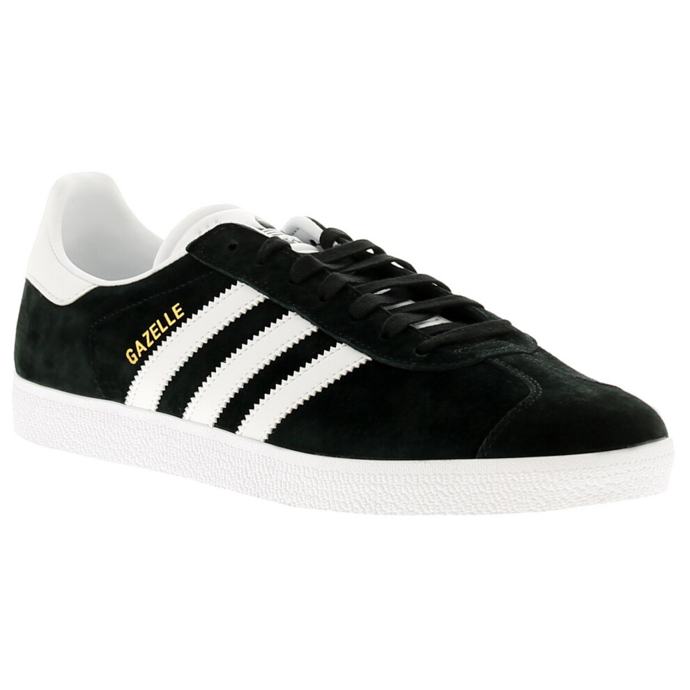 (9.5 (Adults')) Adidas Originals gazelle leather mens trainers black