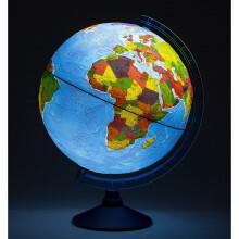 EXERZ 25cm Relief AR GLOBE Cable Illuminated Free LED Light/ 3 in 1/ Day and Night - Physical/Political Dual Map Unique Embossment - Augmented Reality