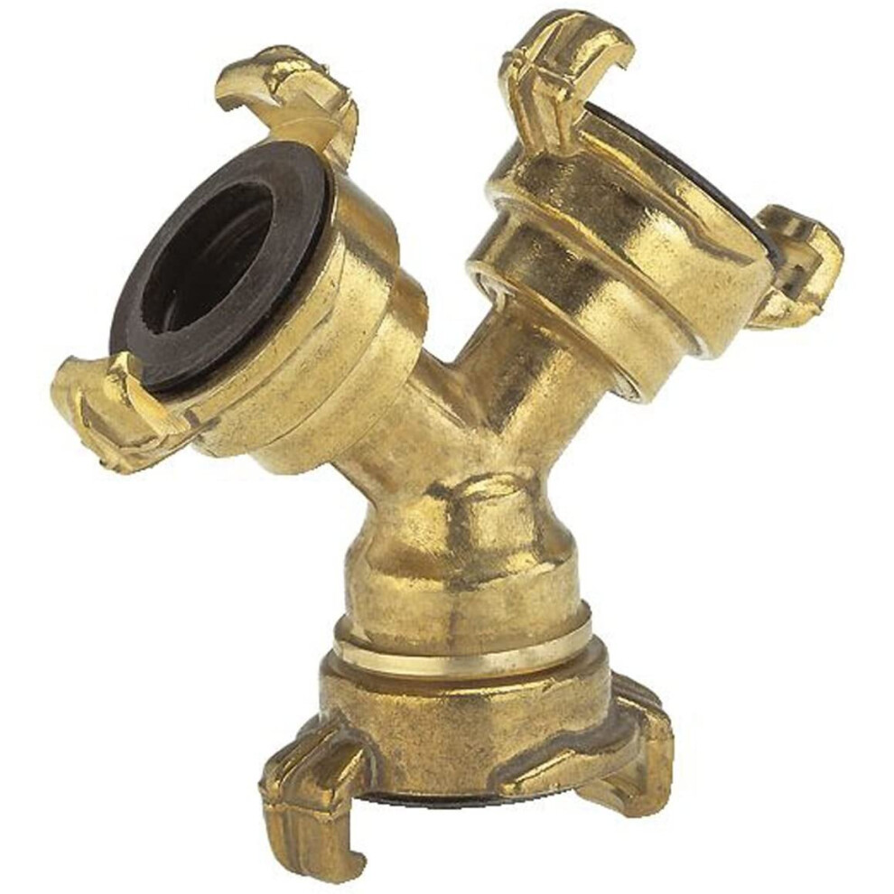 Gardena Brass Quick Release Manifold: Y-Branched Hose Or Hose Connection To Connect 2 Different Hoses (7119-20)